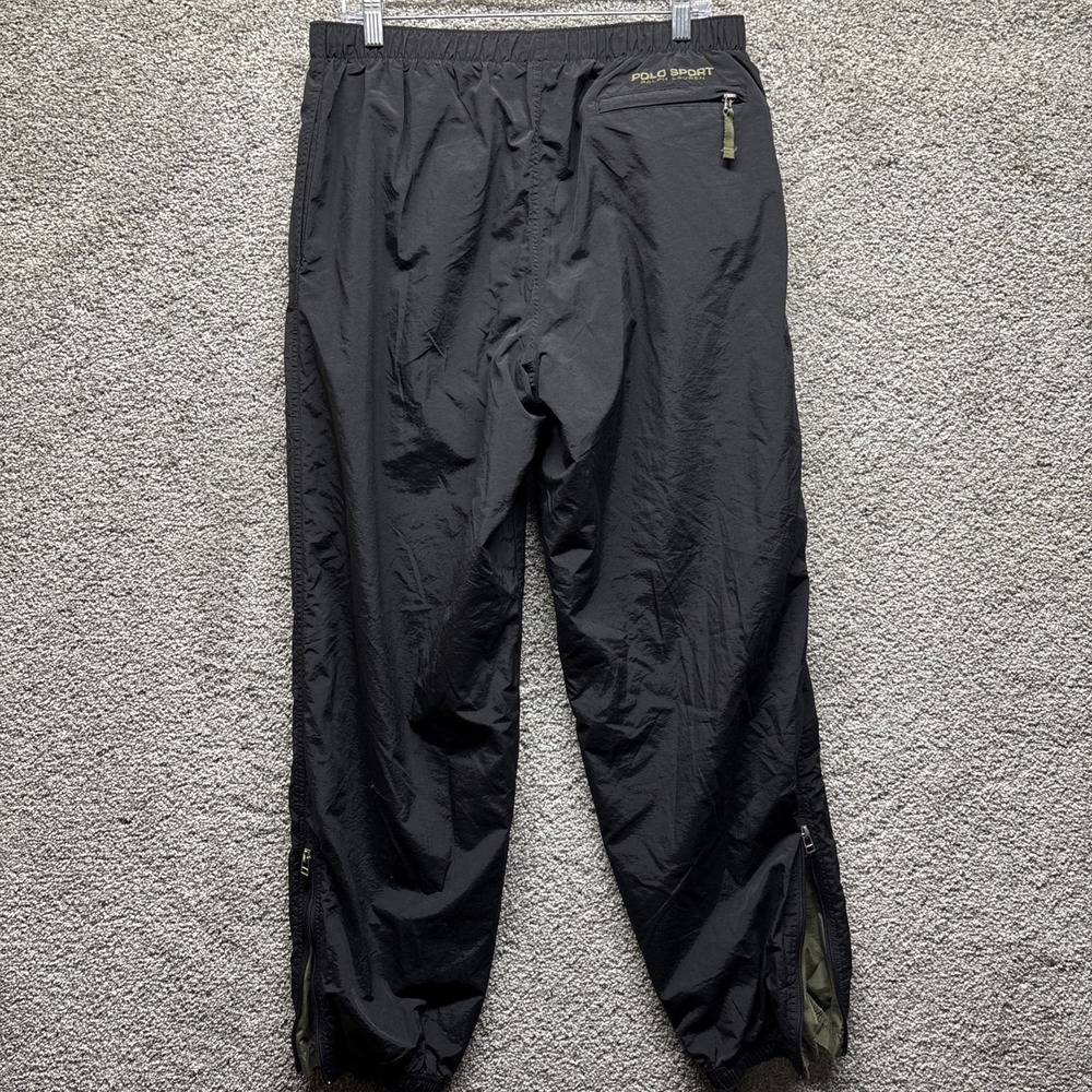 Ralph Lauren Polo Sport Drawstring Track Pants Mens L 34/36x32 Zip Ankle Mesh